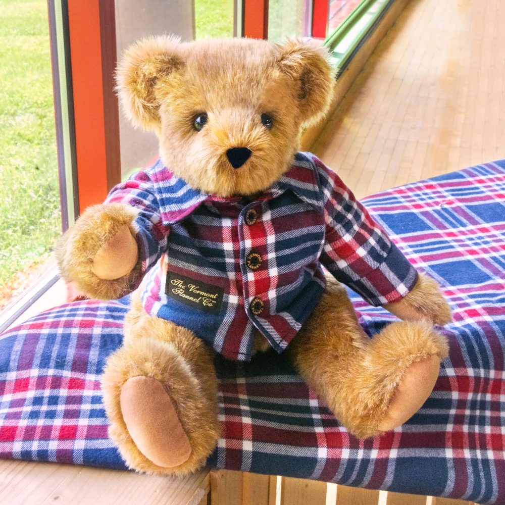 15 In. Vermont Flannel Bear. Liberty Plaid - Image 2