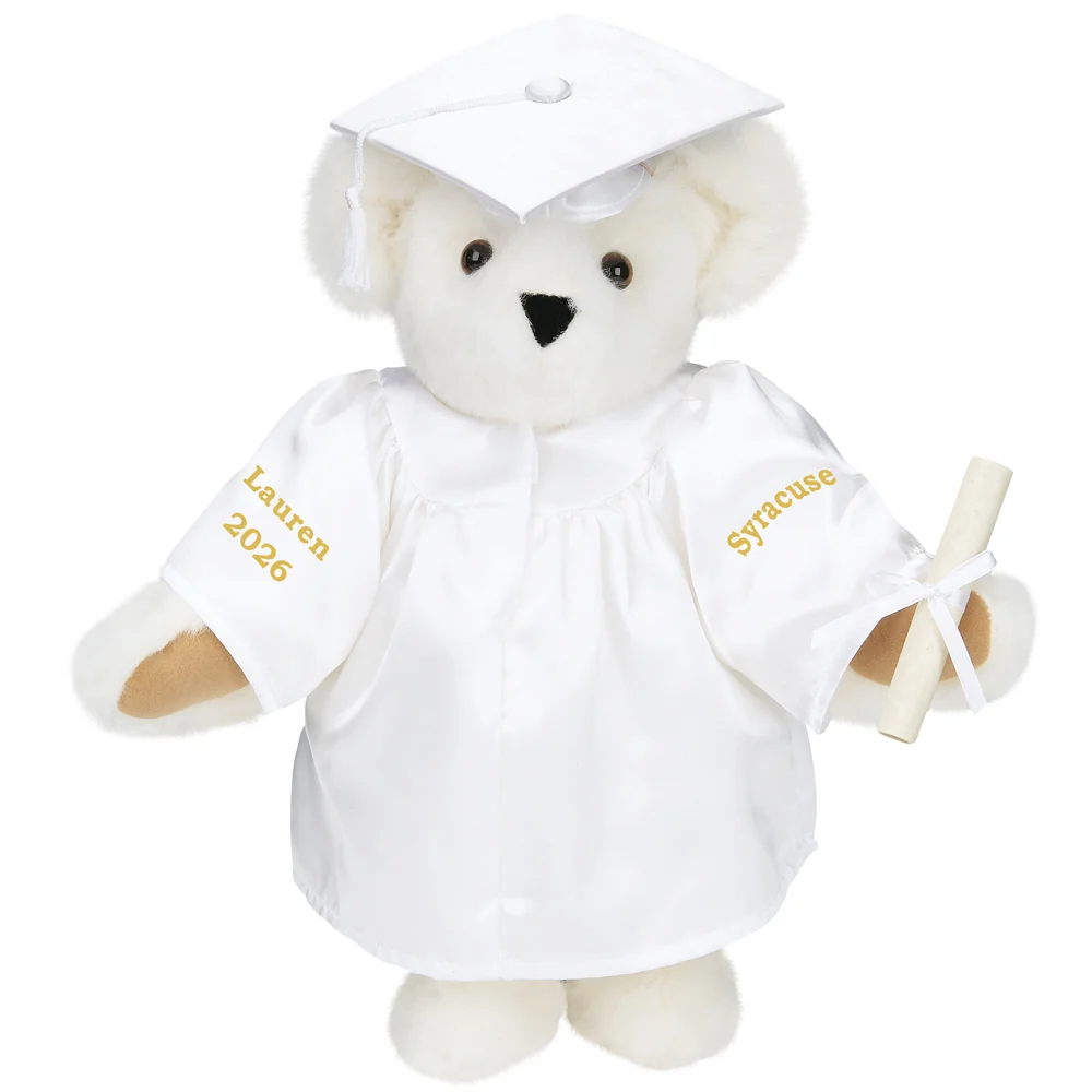 15 In. Graduation Bear in White Gown - Image 3