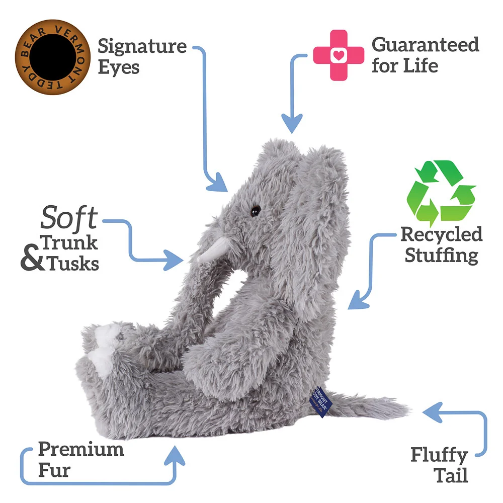 18 In. Oh So Soft Elephant with Elephant Lovey Security Blanket - Image 4
