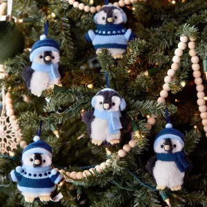 4 In. Arctic Holiday Ornament Set of 5 Penguins