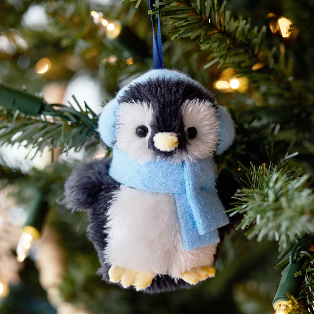 4 In. Arctic Holiday Ornament Set of 5 Penguins - Image 3