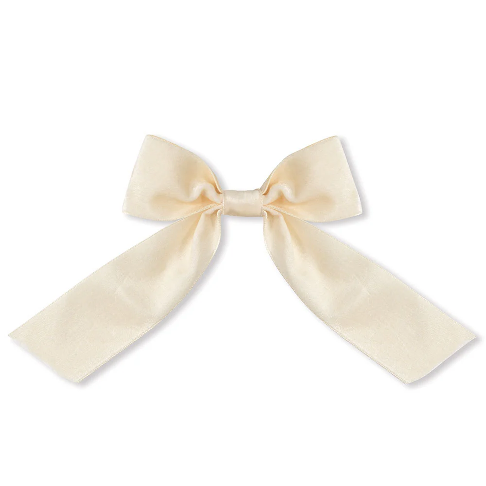 Ivory Velvet Bow with Tails. 13 to 20