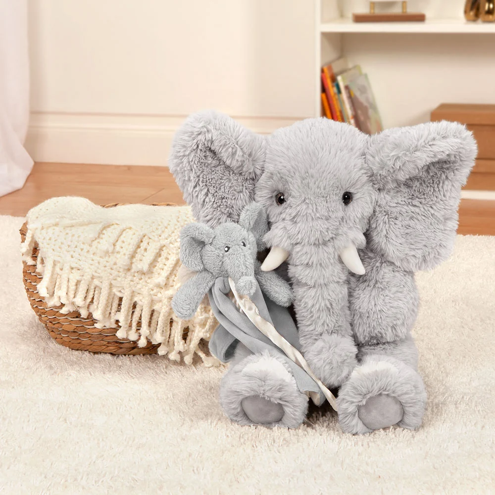 18 In. Oh So Soft Elephant with Elephant Lovey Security Blanket - Image 2