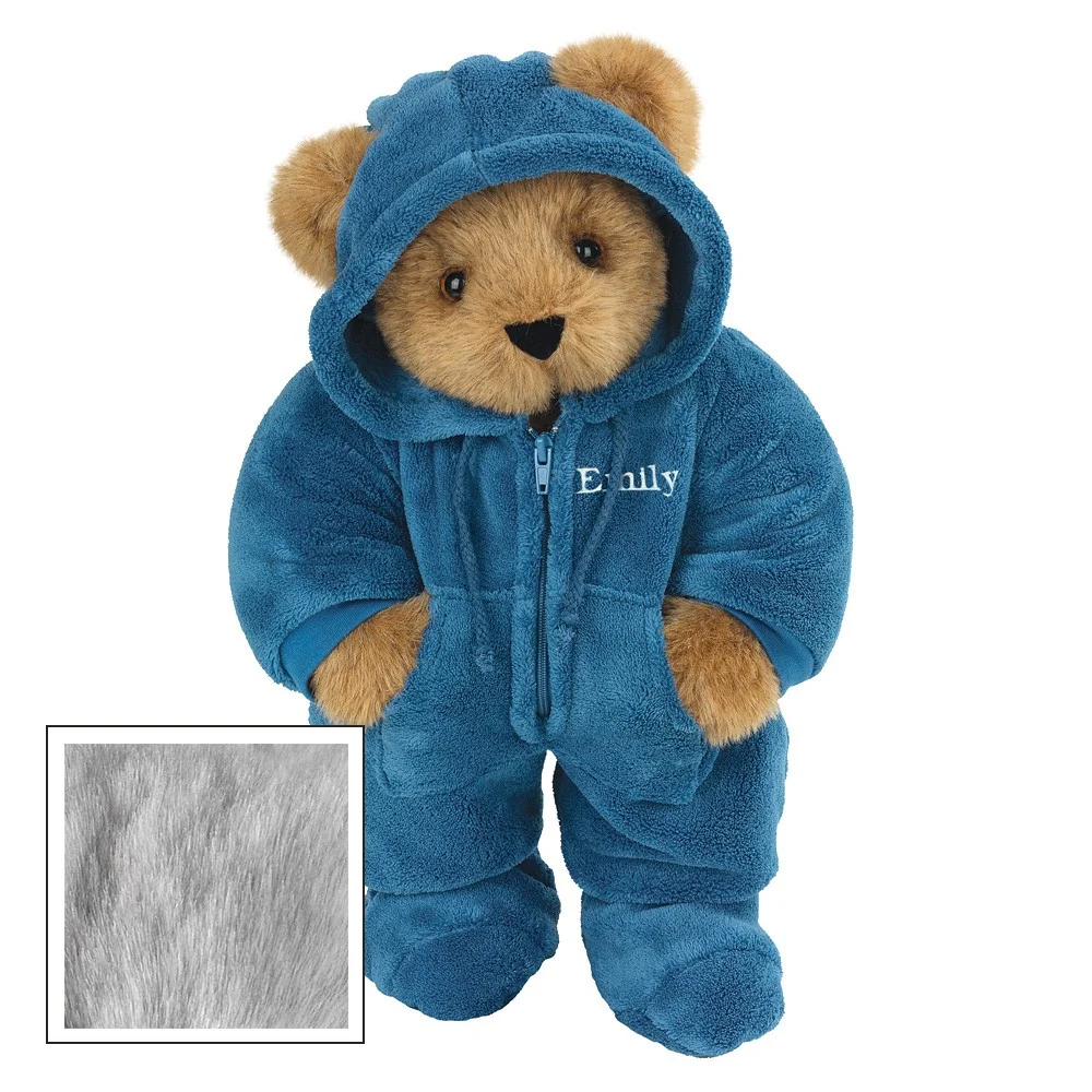 15 In. Hoodie-Footie Bear. Blue - Image 6