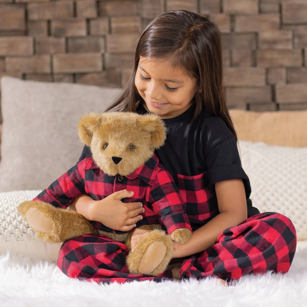 15 In. Vermont Flannel Bear. Red Buffalo Plaid - Image 2